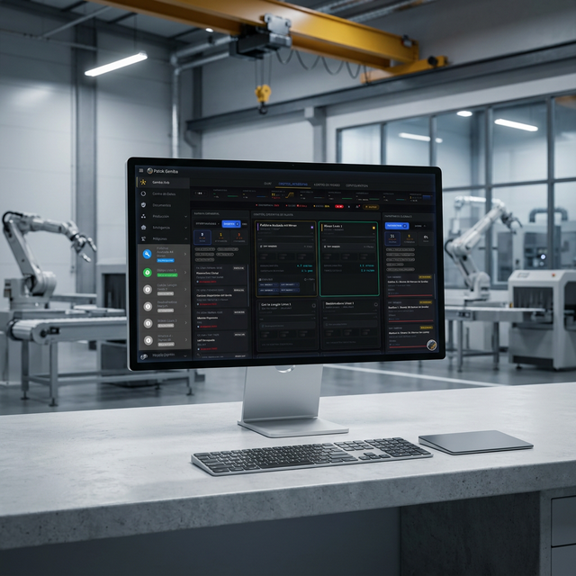 Monitor industrial con Digital Twin multi-turno