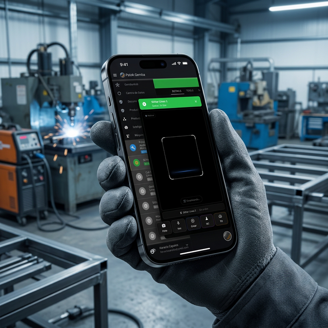 Operador creando WIP con escaneo QR en línea de producción