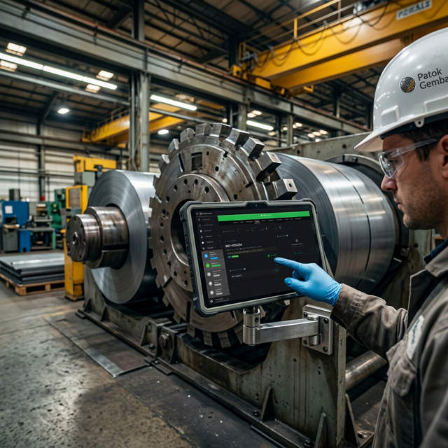 Carga de WIP en máquina slitter con registro de calidad